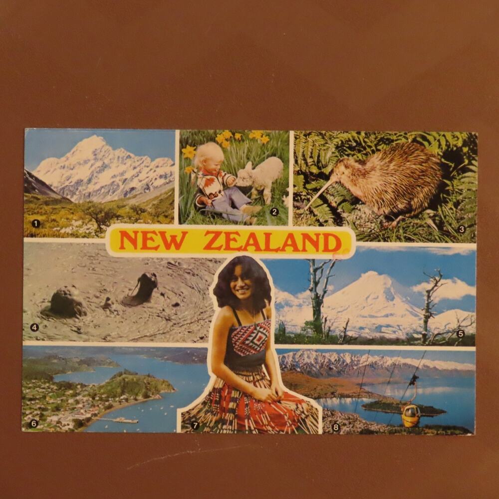 1980s New Zealand Kiwi Maori Mt. Cook Ngauruhoe Queenstown VTG Vintage Postcard